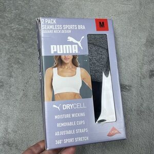 Puma Womens M Seamless Sports Bra Grey/Black d1230
